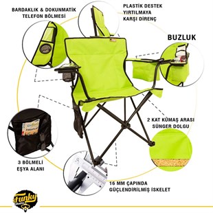 FUNKY CHAIRS Cool Ice Fıstık Yeşili Lüks Kamp Sandalyesi
